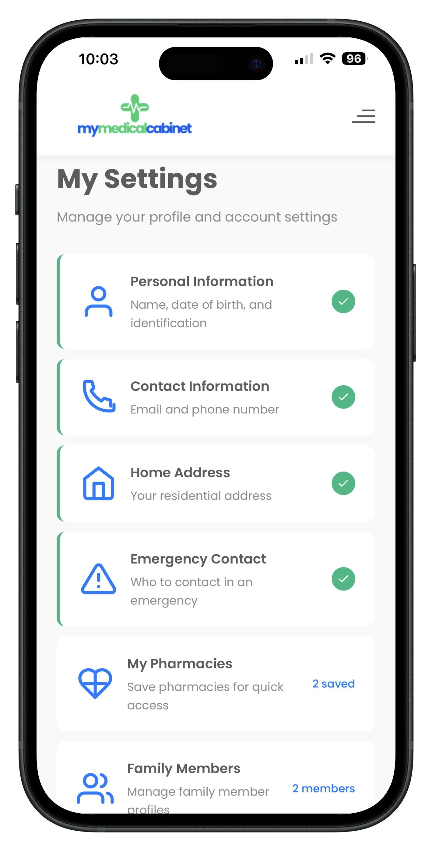 Family Members settings